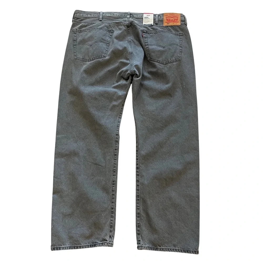 Levis 501‎ Original Mens Grey Straight Leg Button Fly Jeans W44 L34 Irregular